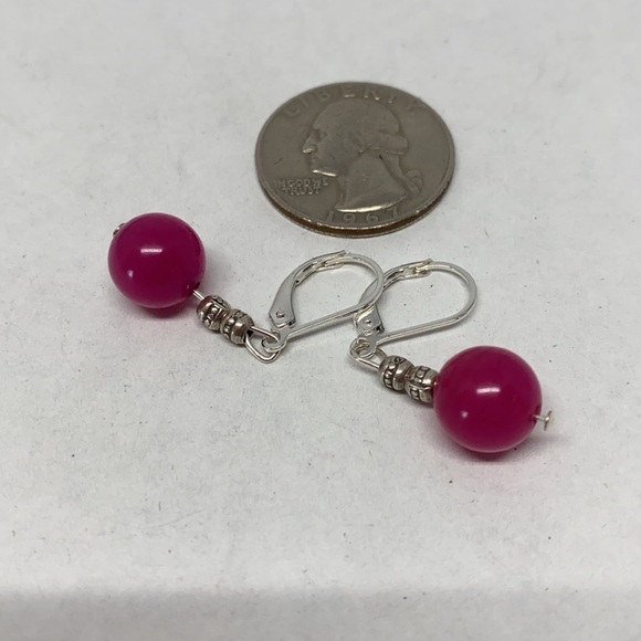Stunning magenta Jadite and sterling set